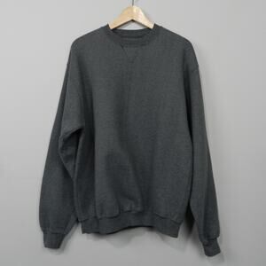 Vintage 90s Members Mark Russell Athletic Charcoal‎ Gray Sweatshirt Size L Crew